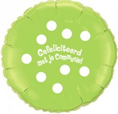 Communie groen met bolletjes